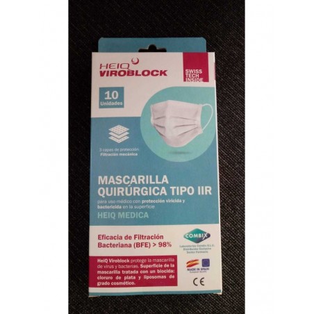 Mascarilla Quirúrgica Tipo IIR Viroblock 10uds