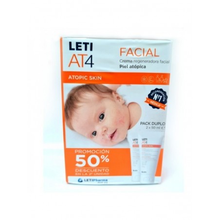Leti AT4 Crema Facial Piel Atópica Duplo 2 x 50ml
