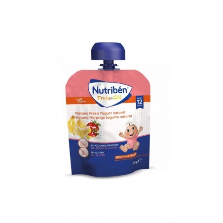 Nutribén Fruta & Go! Plátano, Fresa y Yogurt Natural 90gr