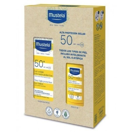 Mustela Pack Leche Solar Spf50+ 100ml + Stick Solar Spf50 9ml